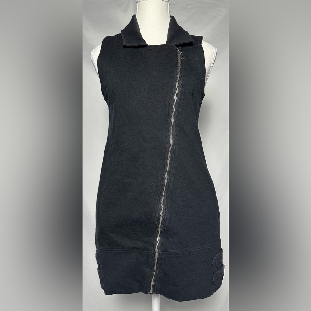 KENSIE GIRL Y2K Asymmetrical Zip Alt Goth Sleeveless Collared Sweater Size M